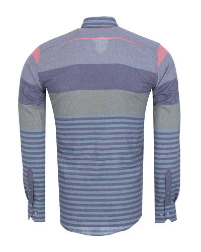 Striped Long Sleeved Mens Shirt SL 7466