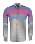 Striped Long Sleeved Mens Shirt SL 7466 - Thumbnail