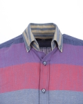 Striped Long Sleeved Mens Shirt SL 7466 - Thumbnail