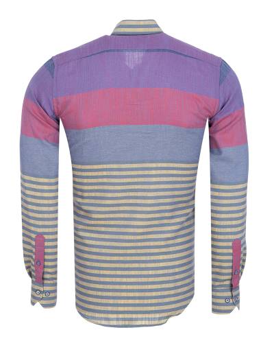 Striped Long Sleeved Mens Shirt SL 7466