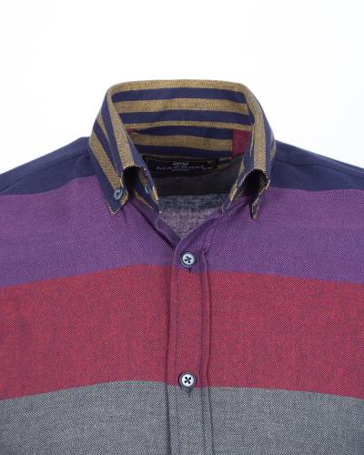 Striped Long Sleeved Mens Shirt SL 7466