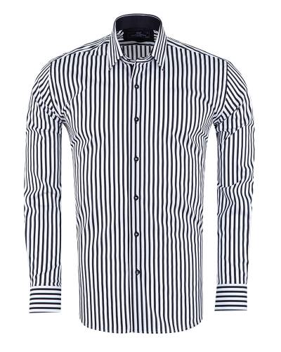 MAKROM - Striped Long Sleeved Mens Shirt SL 7511 (Thumbnail - )