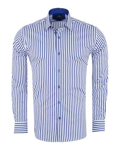 MAKROM - Striped Long Sleeved Mens Shirt SL 7511 (Thumbnail - )
