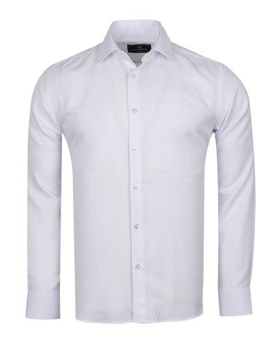 MAKROM - Textured Plain Mens Long Sleeved Shirt SL 7177