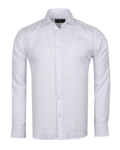 Textured Plain Mens Long Sleeved Shirt SL 7177