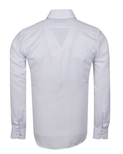 Textured Plain Mens Long Sleeved Shirt SL 7177
