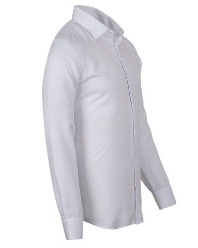 Textured Plain Mens Long Sleeved Shirt SL 7177